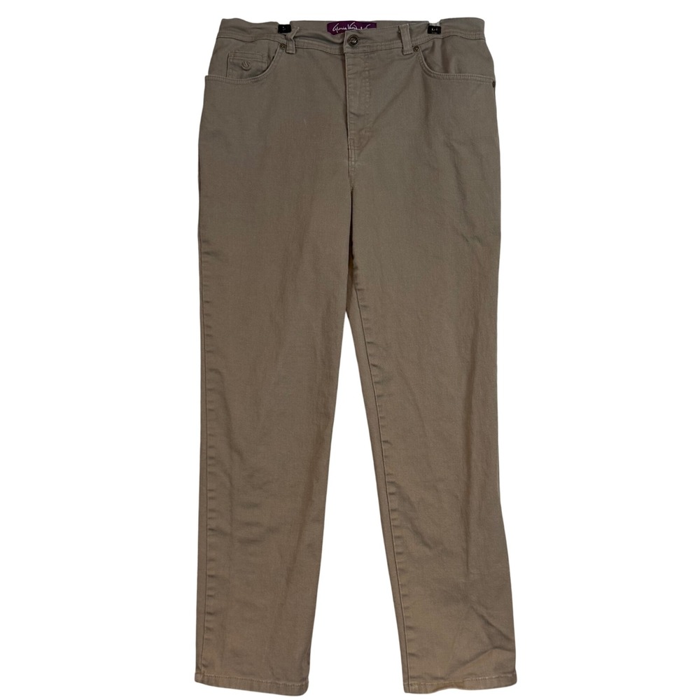 Gloria Vanderbilt Amanda Tapered Jeans Khaki Taupe High Rise 16 Classic Mom Jean
